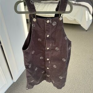 Girls Brown Peace Sign Corduroy dress